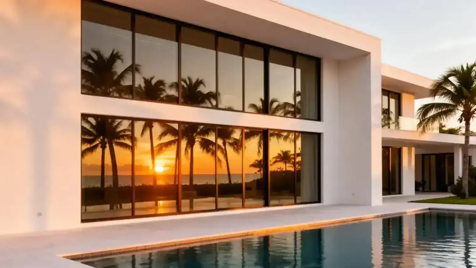 South Florida coastal home with hurricane impact-resistant windows